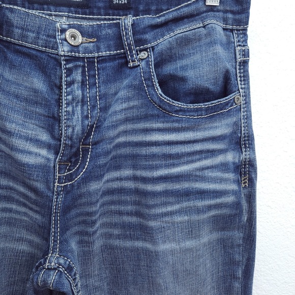 MENS BKE Tyler Straight Jeans Medium Wash Stretch Zip/Button Fly Size 34 x 34 - Picture 4 of 12